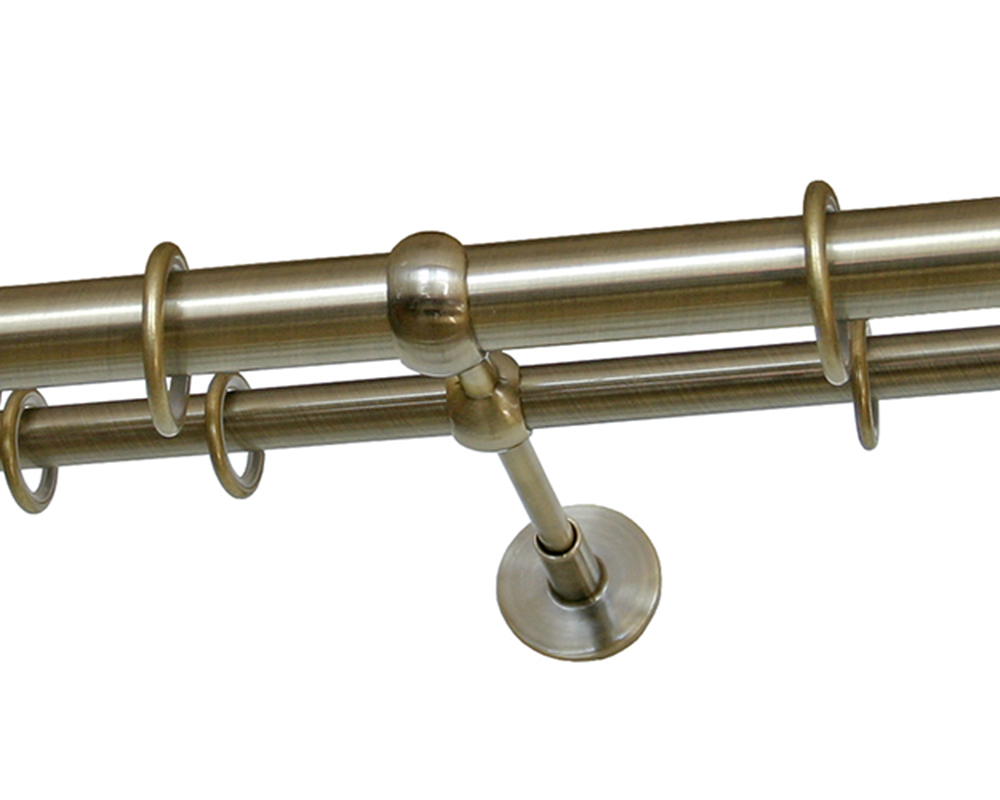 Карниз двухрядный кованый УЮТ d25мм 2,4м Бронза