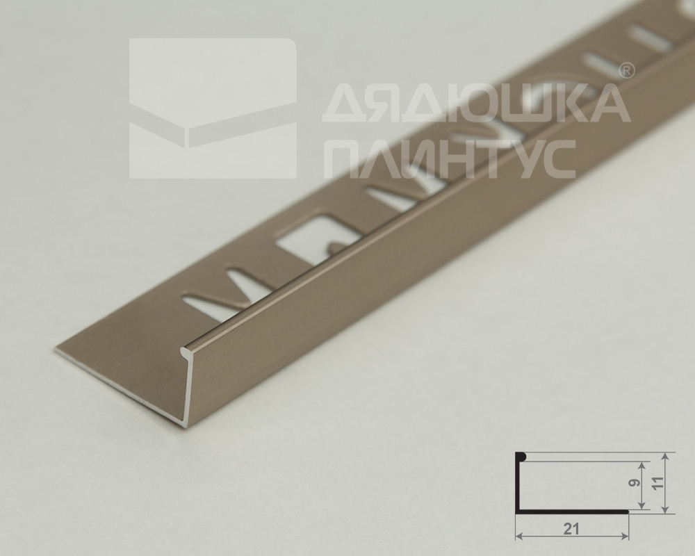 Профиль окантовочный Волшебная палочка MSPK 01.2700.042L 10мм 2,7м Шампань матовая